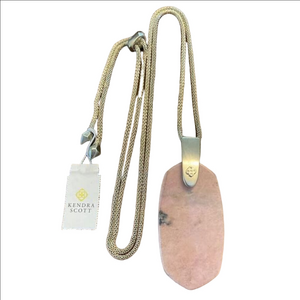 Kendra Scott Inez Necklace for Women Gold Pink Rhodonite